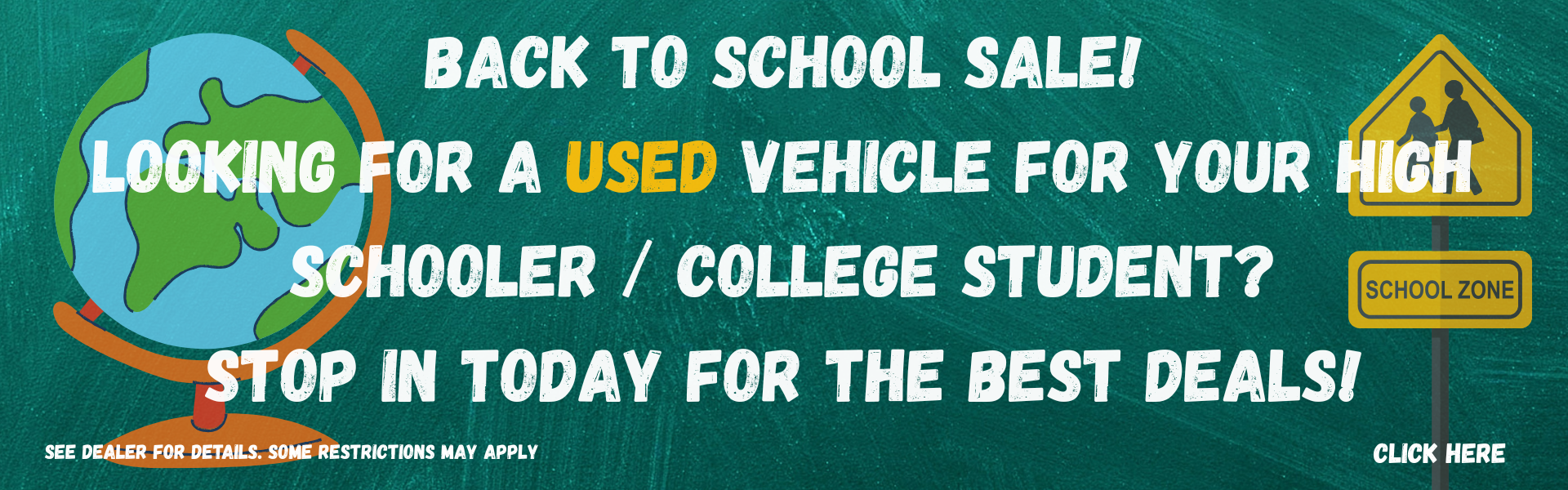 Back to school used banner Sept. 2026