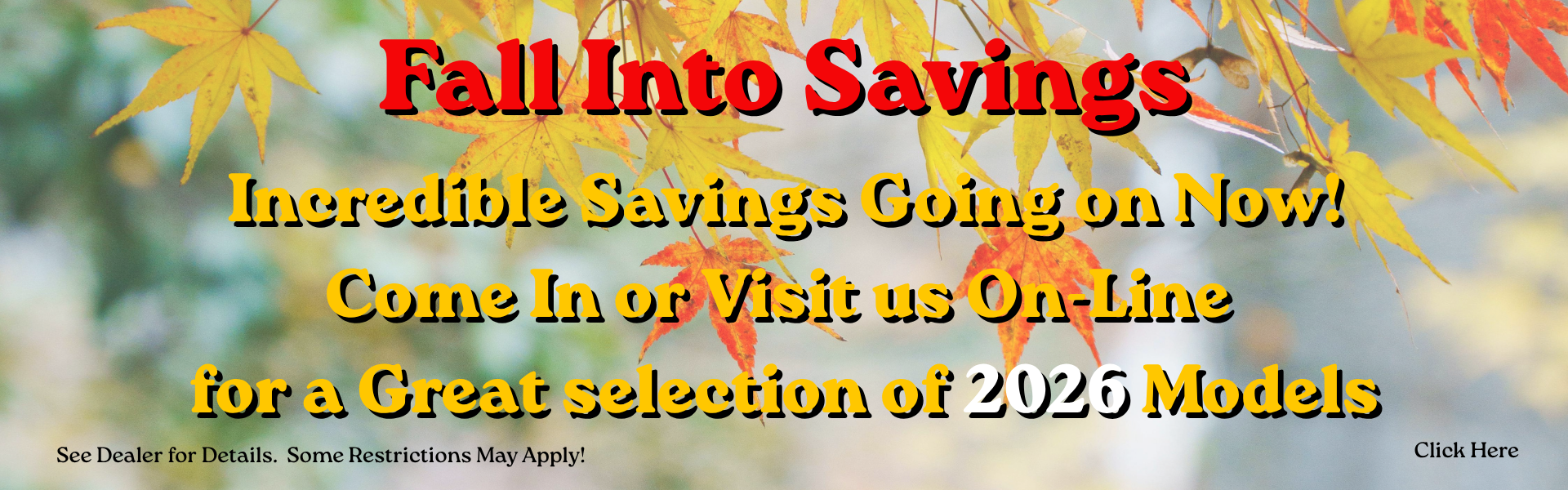 Fall into savings banner Oct. 2026